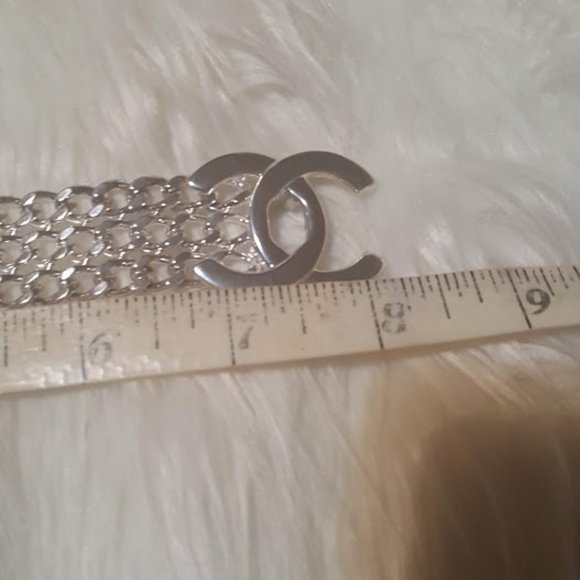 Chanel triple chain CC turn lock silver bracelet - Picture 13 of 15